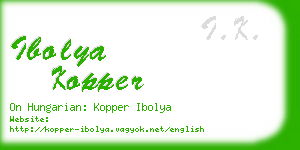 ibolya kopper business card